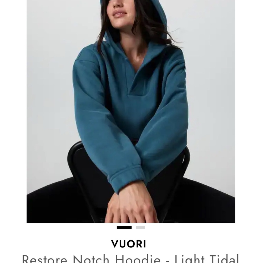 Vuori Restore Notch Hoodie Sz M Light Tidal Teal VW2042 Pullover